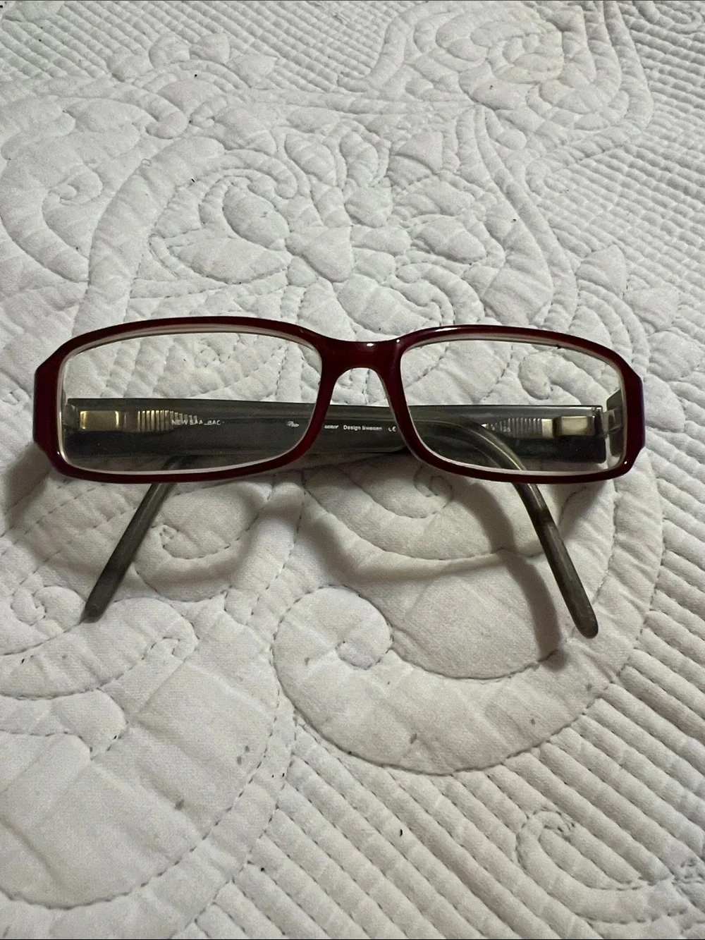 Rectangular Red Eyeglass Frames